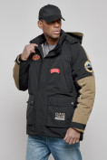 Купить Куртка мужская зимняя с капюшоном молодежная черного цвета 88906Ch, фото 5