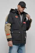 Купить Куртка мужская зимняя с капюшоном молодежная черного цвета 88906Ch, фото 6