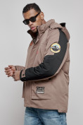 Купить Куртка мужская зимняя с капюшоном молодежная коричневого цвета 88906K, фото 12