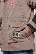 Купить Куртка мужская зимняя с капюшоном молодежная коричневого цвета 88906K, фото 13