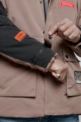 Купить Куртка мужская зимняя с капюшоном молодежная коричневого цвета 88906K, фото 16
