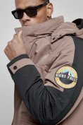 Купить Куртка мужская зимняя с капюшоном молодежная коричневого цвета 88906K, фото 17