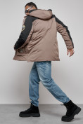 Купить Куртка мужская зимняя с капюшоном молодежная коричневого цвета 88906K, фото 25