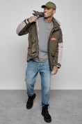 Купить Куртка мужская зимняя с капюшоном молодежная цвета хаки 88906Kh, фото 12
