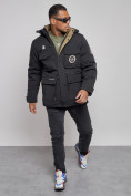 Купить Куртка мужская зимняя с капюшоном молодежная черного цвета 88911Ch, фото 10