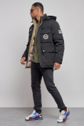 Купить Куртка мужская зимняя с капюшоном молодежная черного цвета 88911Ch, фото 2