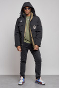 Купить Куртка мужская зимняя с капюшоном молодежная черного цвета 88911Ch, фото 5