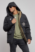 Купить Куртка мужская зимняя с капюшоном молодежная черного цвета 88911Ch, фото 6
