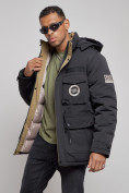 Купить Куртка мужская зимняя с капюшоном молодежная черного цвета 88911Ch, фото 8