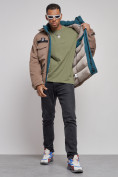 Купить Куртка мужская зимняя с капюшоном молодежная коричневого цвета 88911K, фото 12