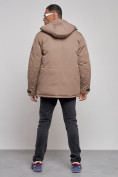 Купить Куртка мужская зимняя с капюшоном молодежная коричневого цвета 88911K, фото 4
