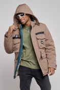 Купить Куртка мужская зимняя с капюшоном молодежная коричневого цвета 88911K, фото 6