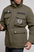 Купить Куртка мужская зимняя с капюшоном молодежная цвета хаки 88911Kh, фото 10