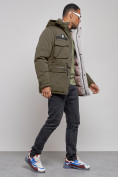 Купить Куртка мужская зимняя с капюшоном молодежная цвета хаки 88911Kh, фото 13