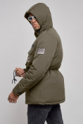 Купить Куртка мужская зимняя с капюшоном молодежная цвета хаки 88911Kh, фото 9