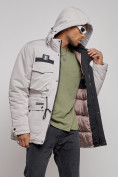 Купить Куртка мужская зимняя с капюшоном молодежная серого цвета 88911Sr, фото 11