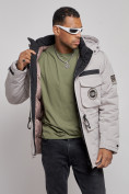 Купить Куртка мужская зимняя с капюшоном молодежная серого цвета 88911Sr, фото 12