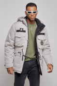 Купить Куртка мужская зимняя с капюшоном молодежная серого цвета 88911Sr, фото 13