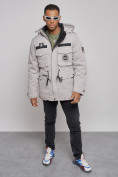 Купить Куртка мужская зимняя с капюшоном молодежная серого цвета 88911Sr, фото 14