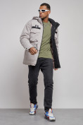 Купить Куртка мужская зимняя с капюшоном молодежная серого цвета 88911Sr, фото 16