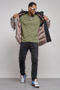 Купить Куртка мужская зимняя с капюшоном молодежная серого цвета 88911Sr, фото 17