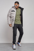 Купить Куртка мужская зимняя с капюшоном молодежная серого цвета 88911Sr, фото 18