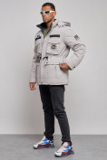 Купить Куртка мужская зимняя с капюшоном молодежная серого цвета 88911Sr, фото 2