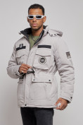 Купить Куртка мужская зимняя с капюшоном молодежная серого цвета 88911Sr, фото 4