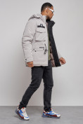 Купить Куртка мужская зимняя с капюшоном молодежная серого цвета 88911Sr, фото 8