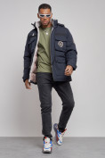 Купить Куртка мужская зимняя с капюшоном молодежная темно-синего цвета 88911TS, фото 13