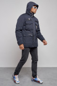 Купить Куртка мужская зимняя с капюшоном молодежная темно-синего цвета 88911TS, фото 16