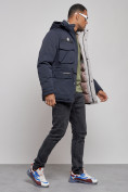 Купить Куртка мужская зимняя с капюшоном молодежная темно-синего цвета 88911TS, фото 3