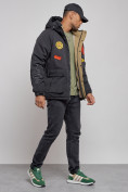 Купить Куртка мужская зимняя с капюшоном молодежная черного цвета 88915Ch, фото 3