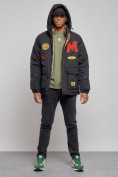 Купить Куртка мужская зимняя с капюшоном молодежная черного цвета 88915Ch, фото 5