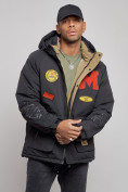 Купить Куртка мужская зимняя с капюшоном молодежная черного цвета 88915Ch, фото 8
