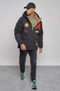 Купить Куртка мужская зимняя с капюшоном молодежная черного цвета 88915Ch, фото 9