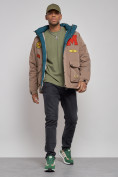 Купить Куртка мужская зимняя с капюшоном молодежная коричневого цвета 88915K, фото 13
