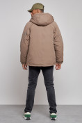 Купить Куртка мужская зимняя с капюшоном молодежная коричневого цвета 88915K, фото 4