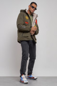 Купить Куртка мужская зимняя с капюшоном молодежная цвета хаки 88915Kh, фото 11