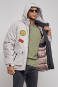 Купить Куртка мужская зимняя с капюшоном молодежная серого цвета 88915Sr, фото 5
