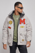 Купить Куртка мужская зимняя с капюшоном молодежная серого цвета 88915Sr, фото 7