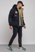 Купить Куртка мужская зимняя с капюшоном молодежная темно-синего цвета 88915TS, фото 3