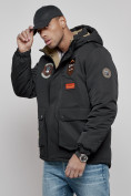 Купить Куртка мужская зимняя с капюшоном молодежная черного цвета 88917Ch, фото 2