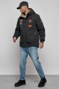 Купить Куртка мужская зимняя с капюшоном молодежная черного цвета 88917Ch, фото 6