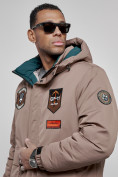 Купить Куртка мужская зимняя с капюшоном молодежная коричневого цвета 88917K, фото 12