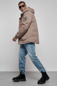 Купить Куртка мужская зимняя с капюшоном молодежная коричневого цвета 88917K, фото 20