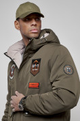 Купить Куртка мужская зимняя с капюшоном молодежная цвета хаки 88917Kh, фото 13