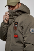 Купить Куртка мужская зимняя с капюшоном молодежная цвета хаки 88917Kh, фото 14