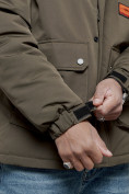 Купить Куртка мужская зимняя с капюшоном молодежная цвета хаки 88917Kh, фото 15