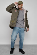 Купить Куртка мужская зимняя с капюшоном молодежная цвета хаки 88917Kh, фото 17
